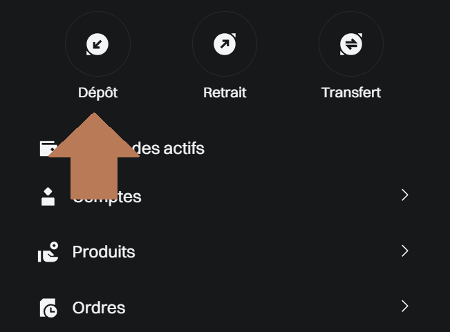 Accéder à la section Dépôt